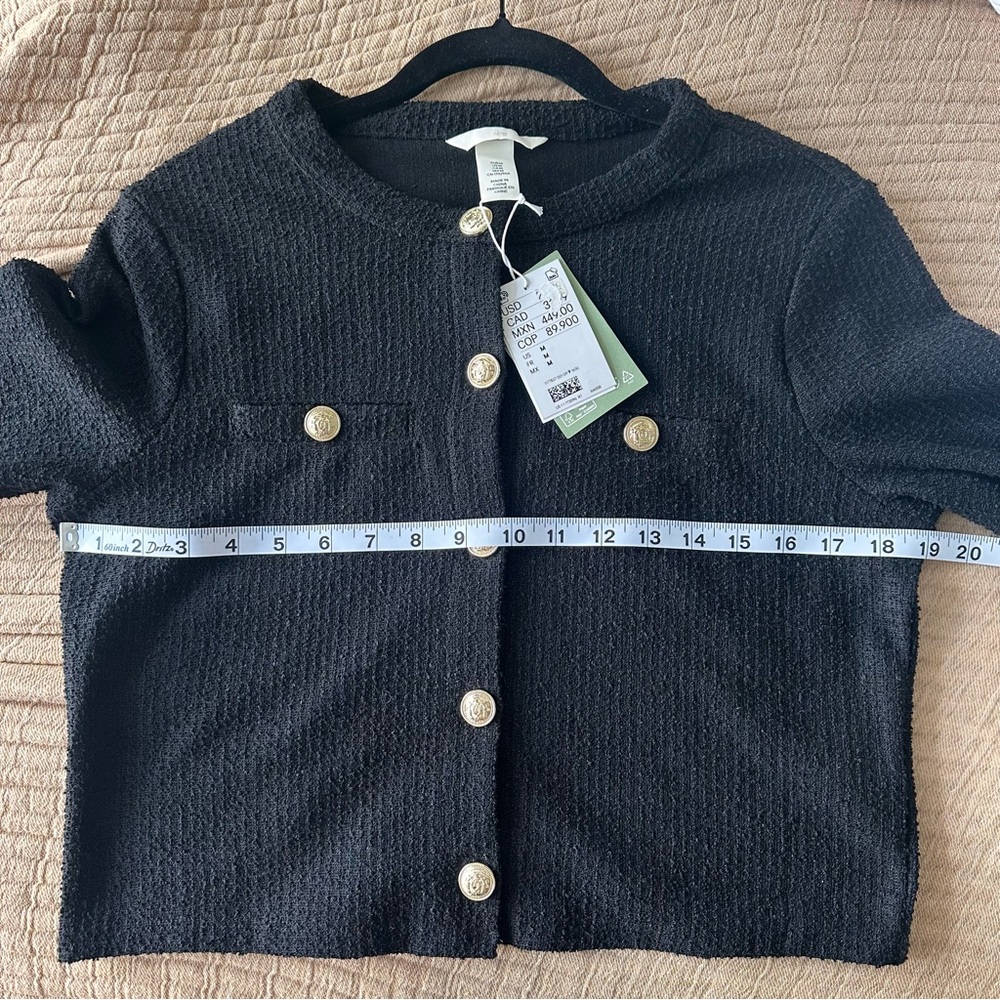H&M Black Cardigan with Gold Buttons - Picture 8 of 9